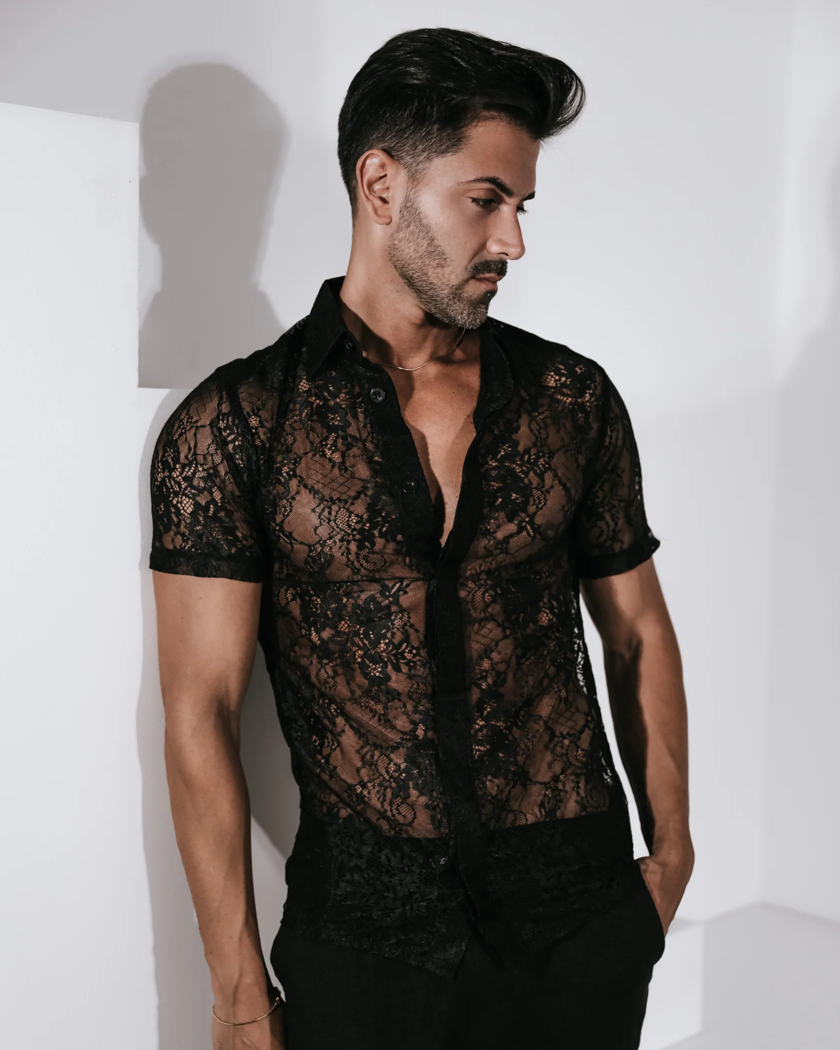 Adorné Lace Shirt - Black - Image 5