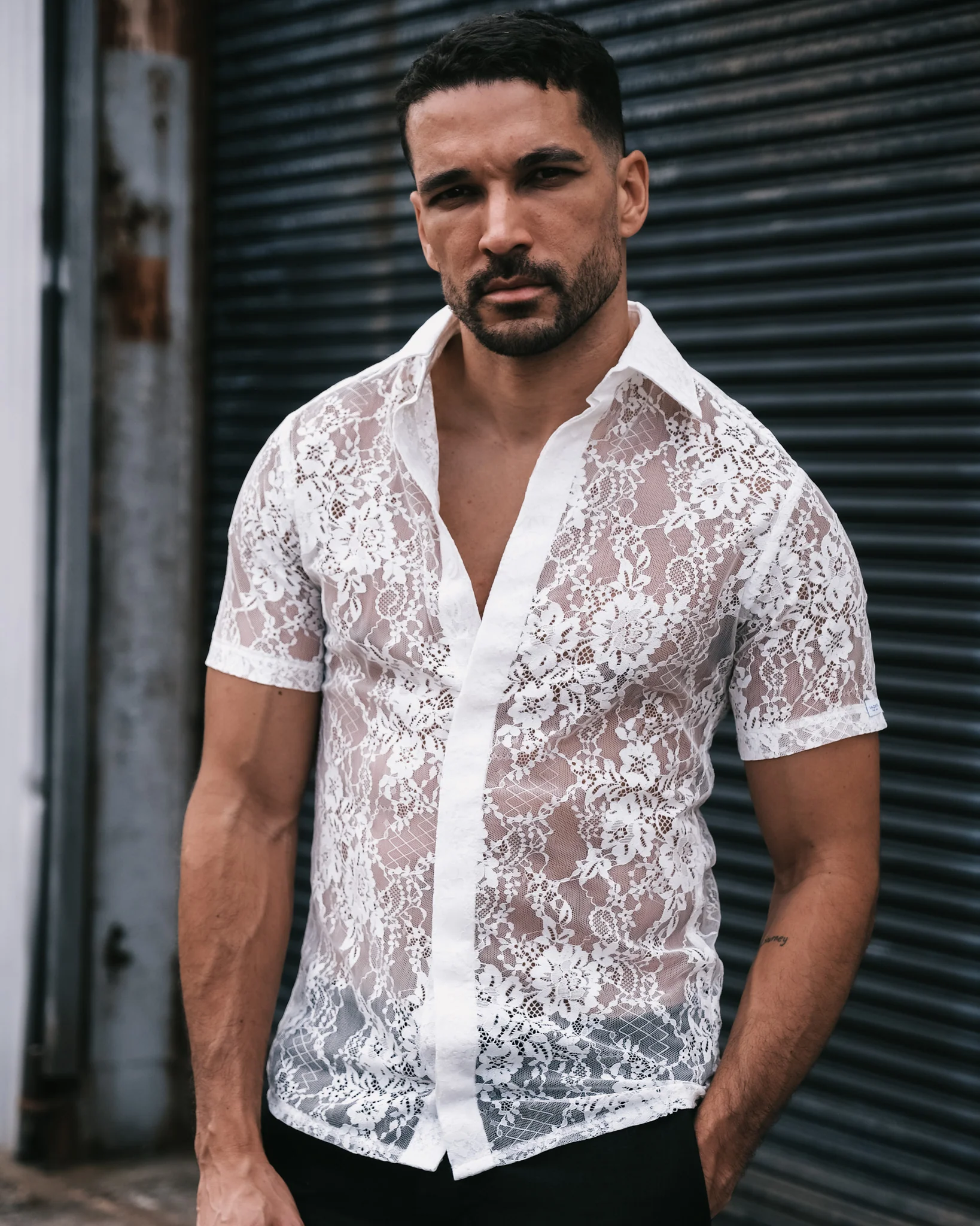 Adorné Lace Shirt - White - Image 4