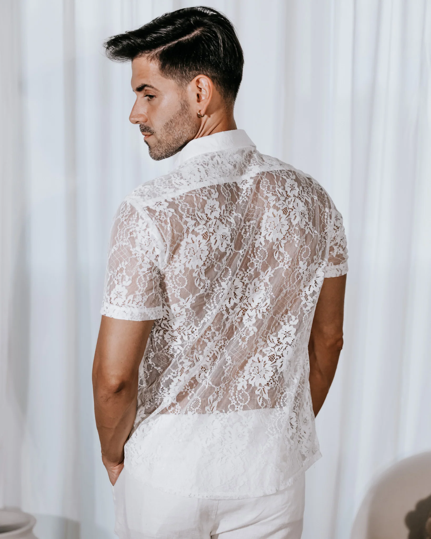 Adorné Lace Shirt - White - Image 5