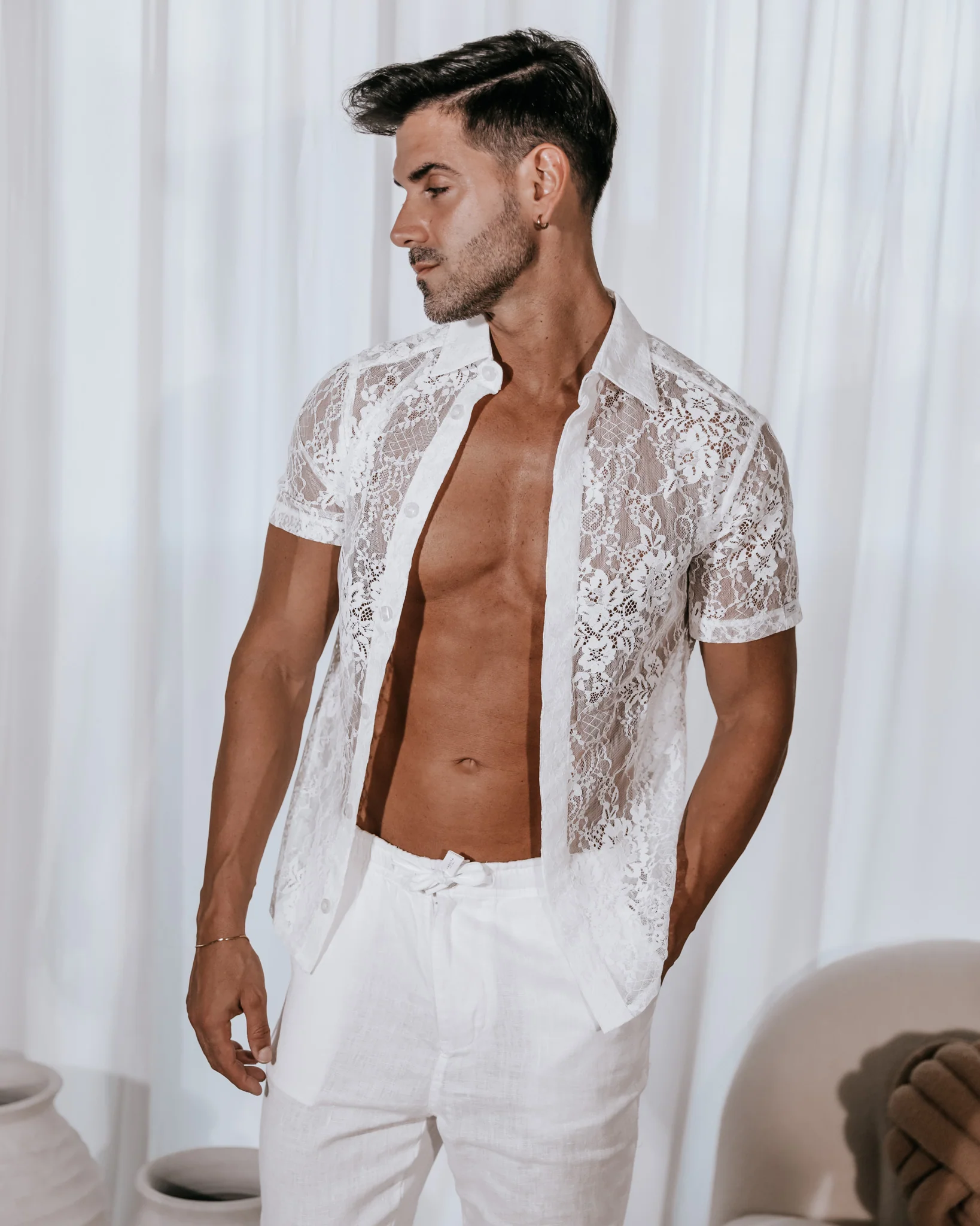 Adorné Lace Shirt - White - Image 6