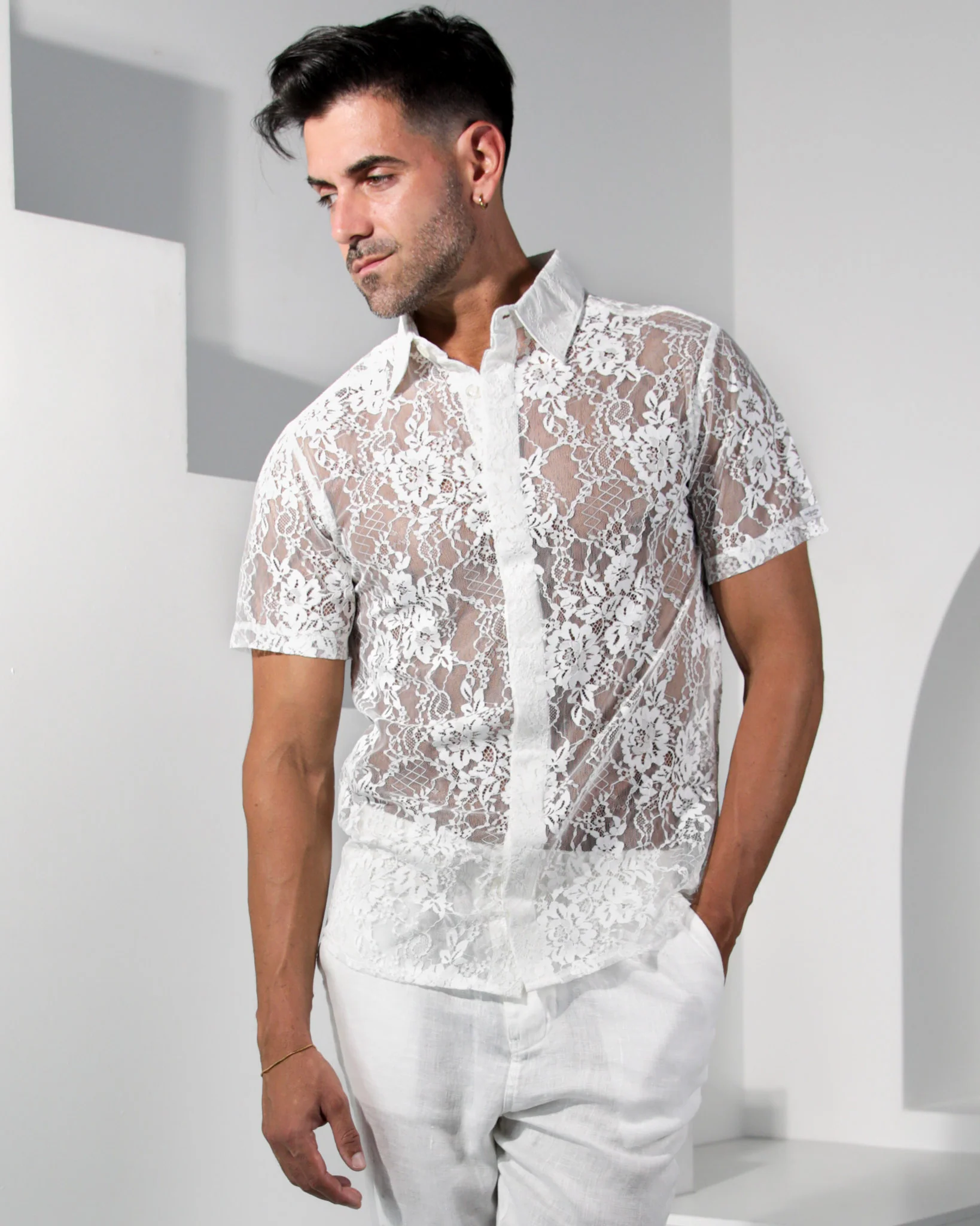 Adorné Lace Shirt - White - Image 8