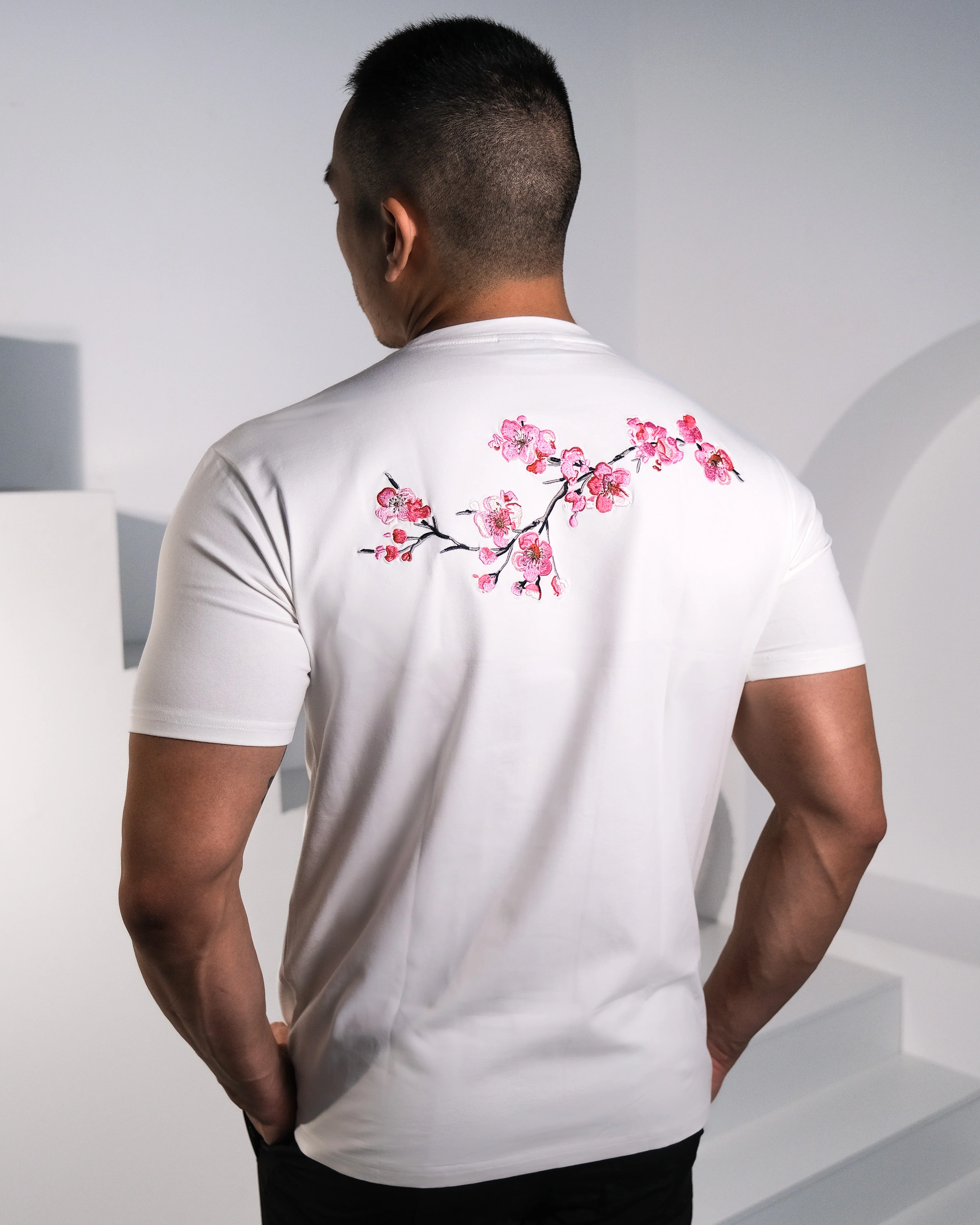 Embroidered Sakura Legacy T-shirt - White - Image 3