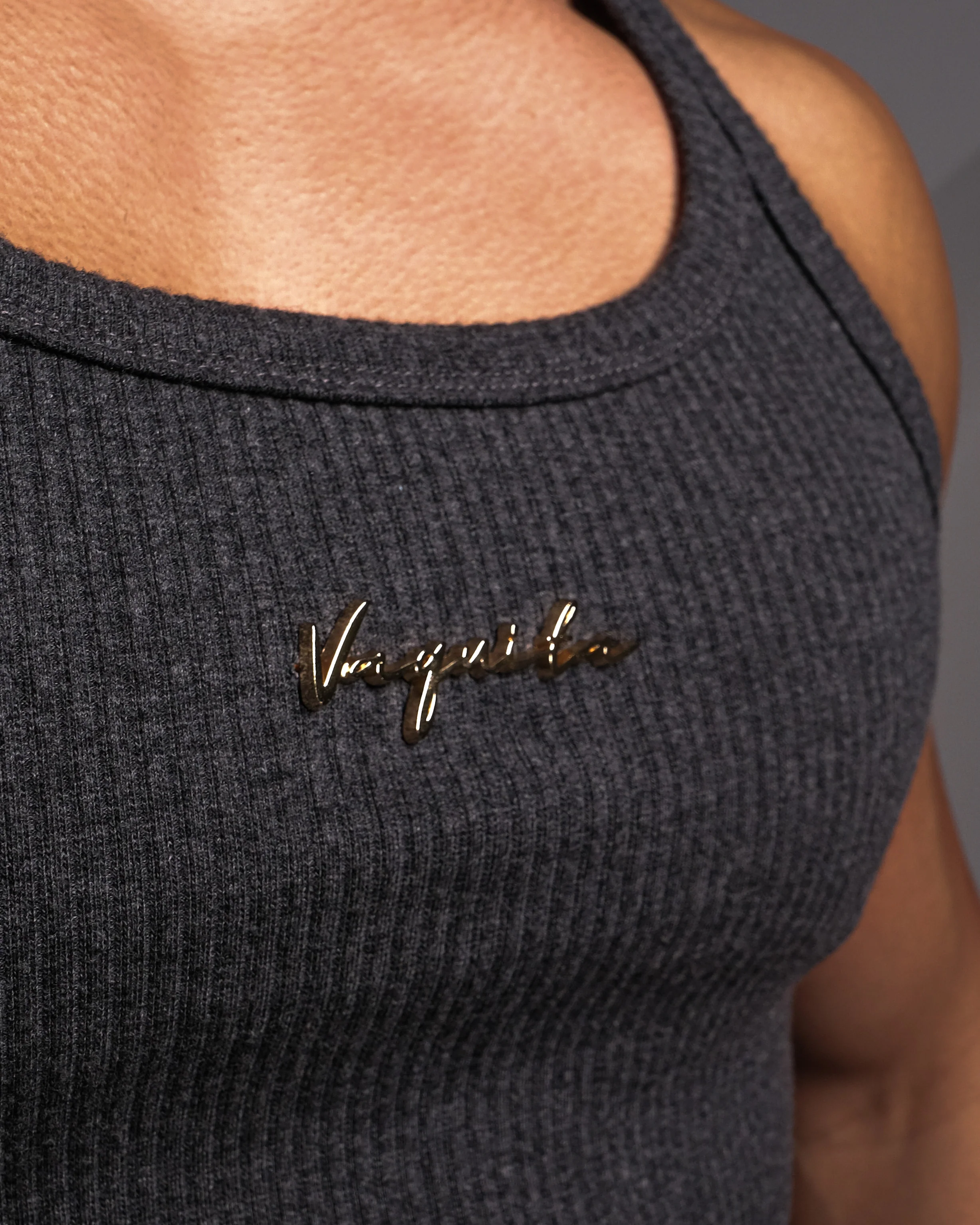 Enduro Heavyweight Ribbed Muscle Tank - Iron Grey /Gold Plaque - Image 3