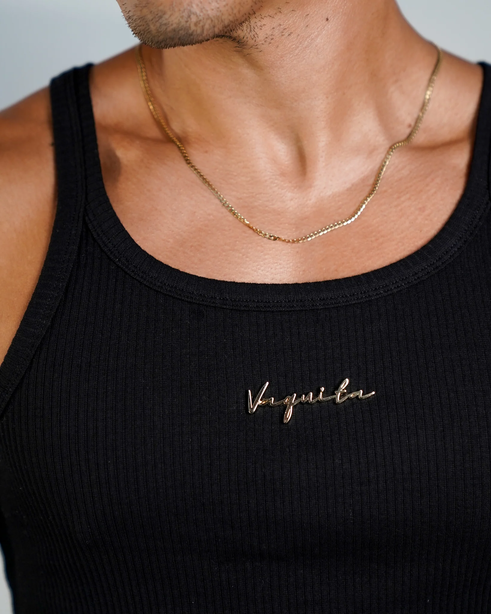 Enduro Heavyweight Ribbed Muscle Tank - Black/Gold Plaque - Image 3