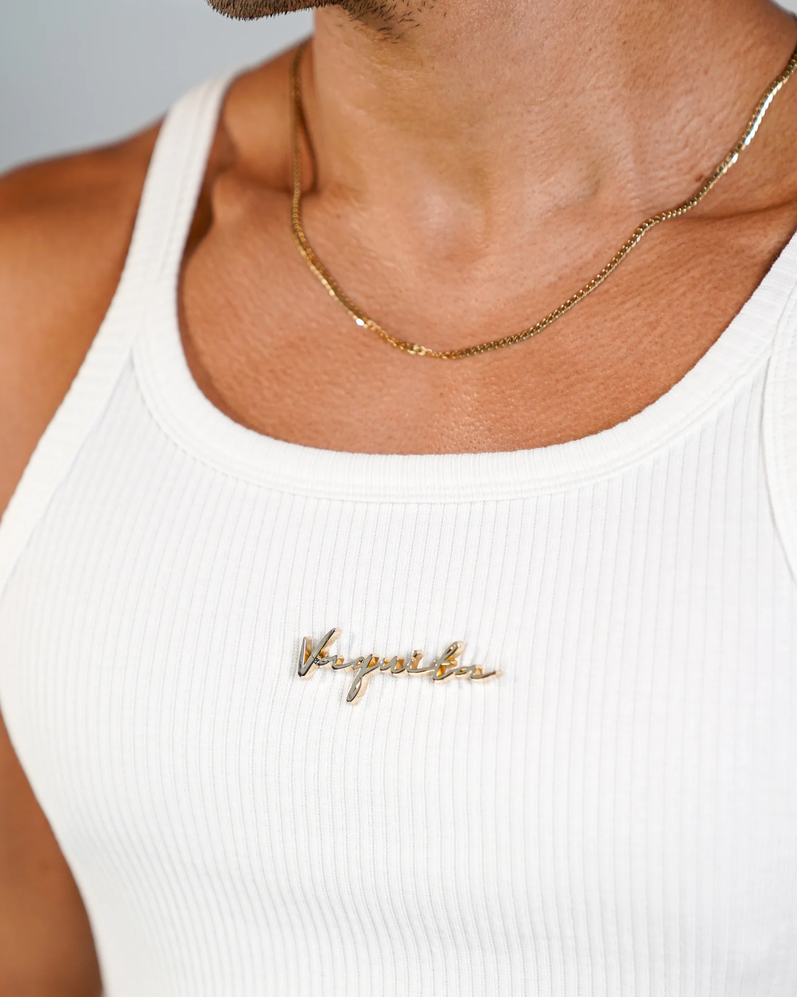 Enduro Heavyweight Ribbed Muscle Tank - White/Gold Plaque - Image 4
