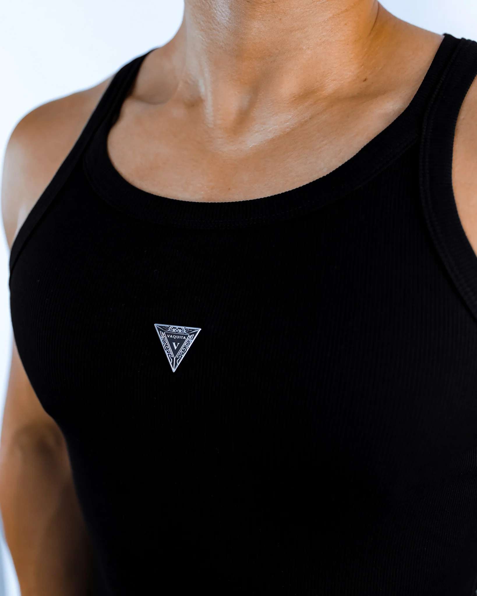 Flynn Ribbed Tank -Onyx - ENAMELLED CREST - Image 3
