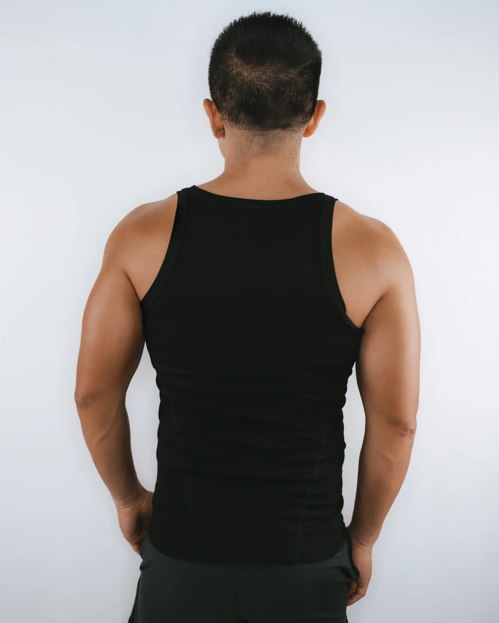 Flynn Ribbed Tank -Onyx - ENAMELLED CREST - Image 4