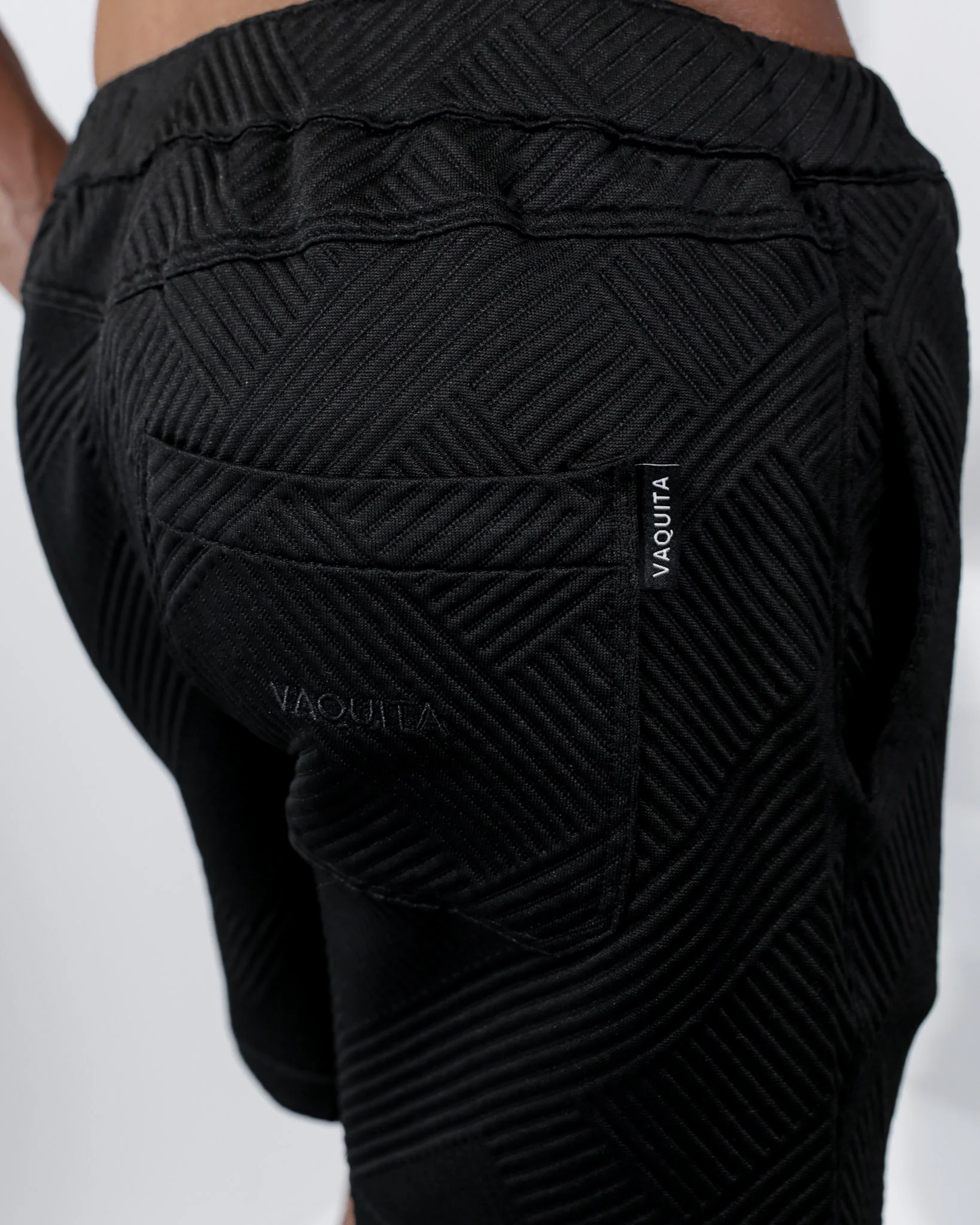 Henly Embossed Shorts 6" - Black - Image 6