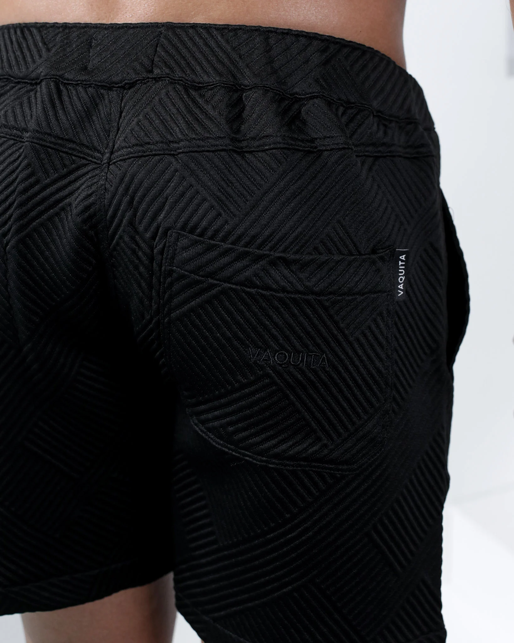 Henly Embossed Shorts 6" - Black - Image 7