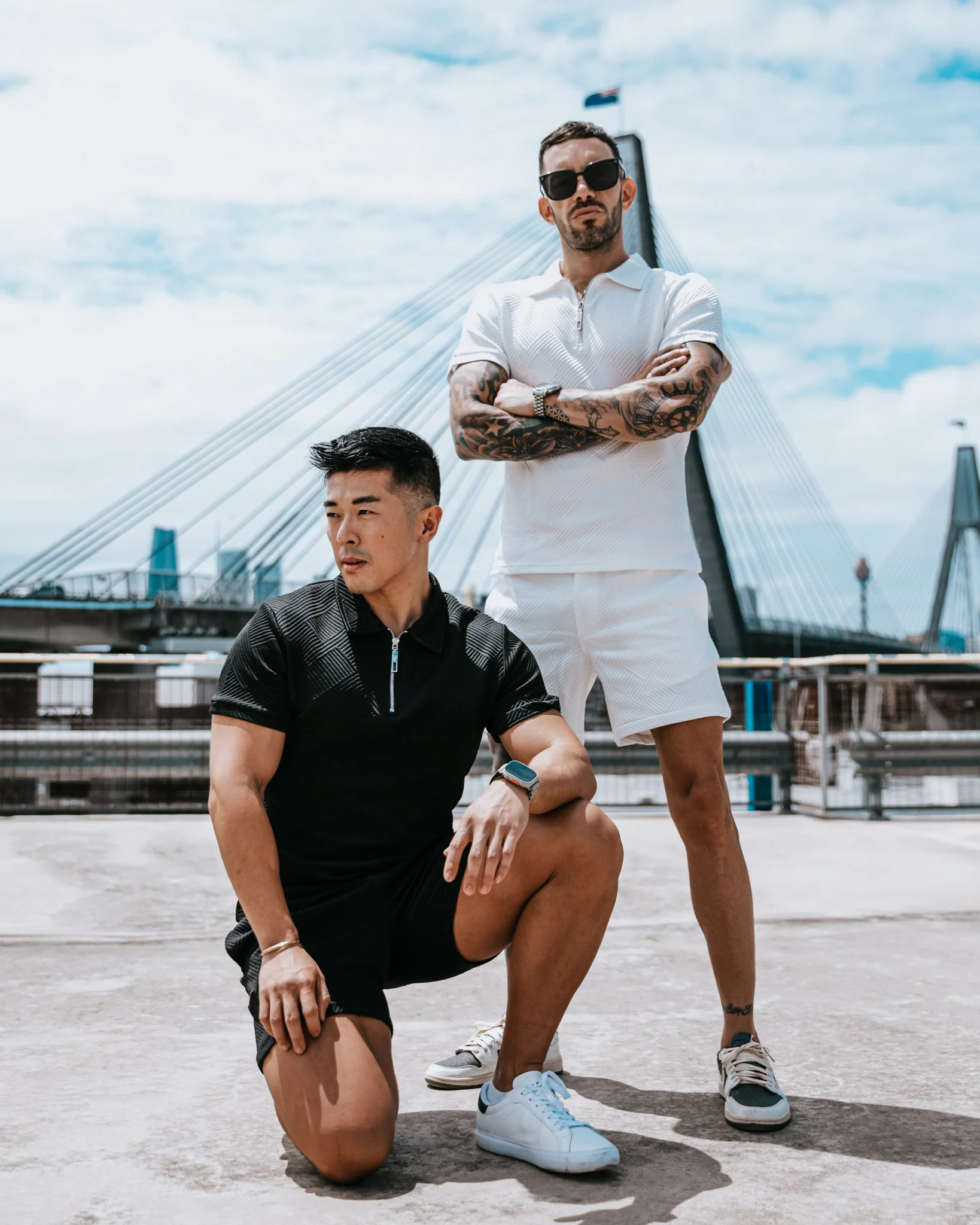 Henly Embossed Shorts 6"- White - Image 5
