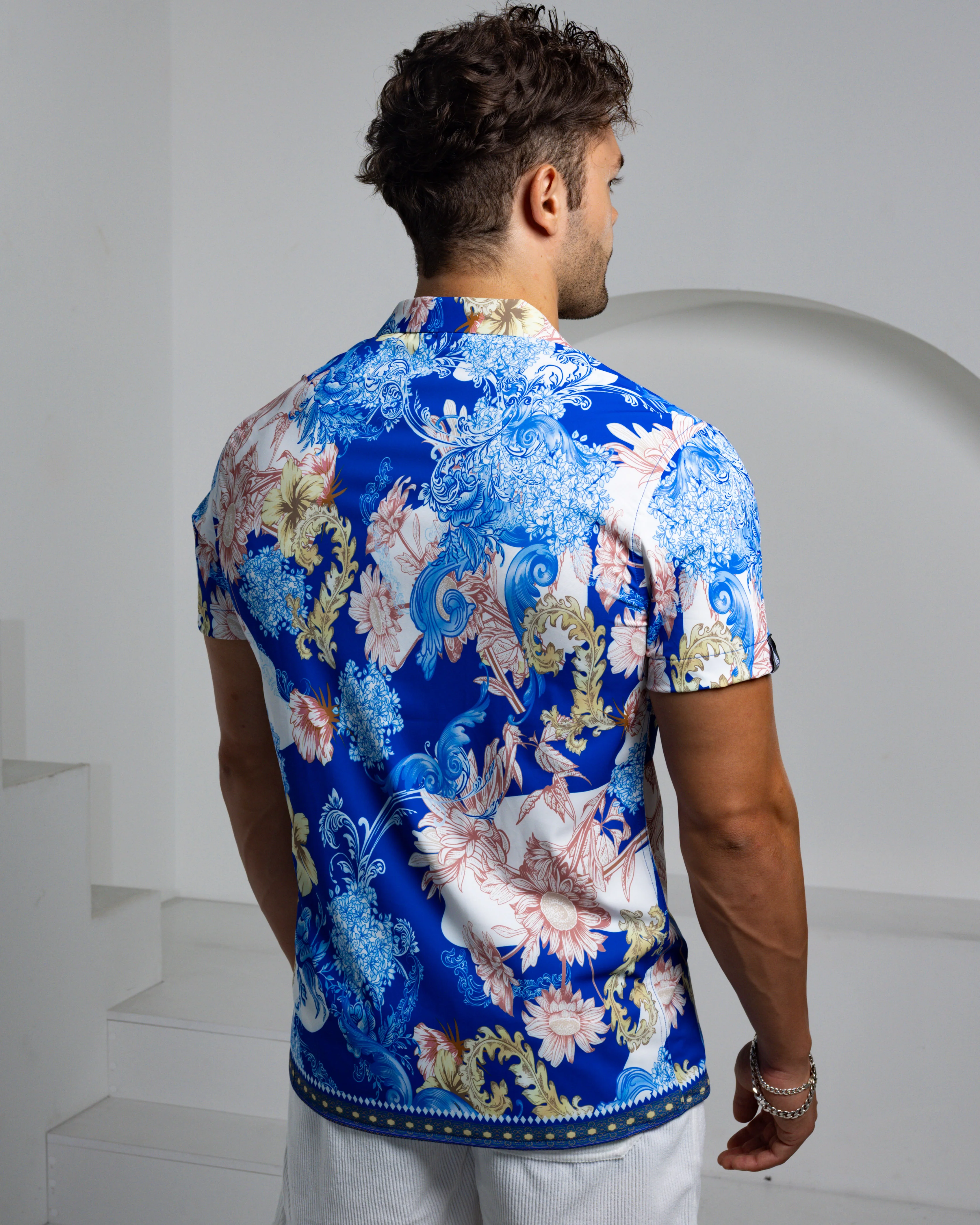Limited Edition - Men's Ice Silk Shirt - Midnight Botanica - Image 2