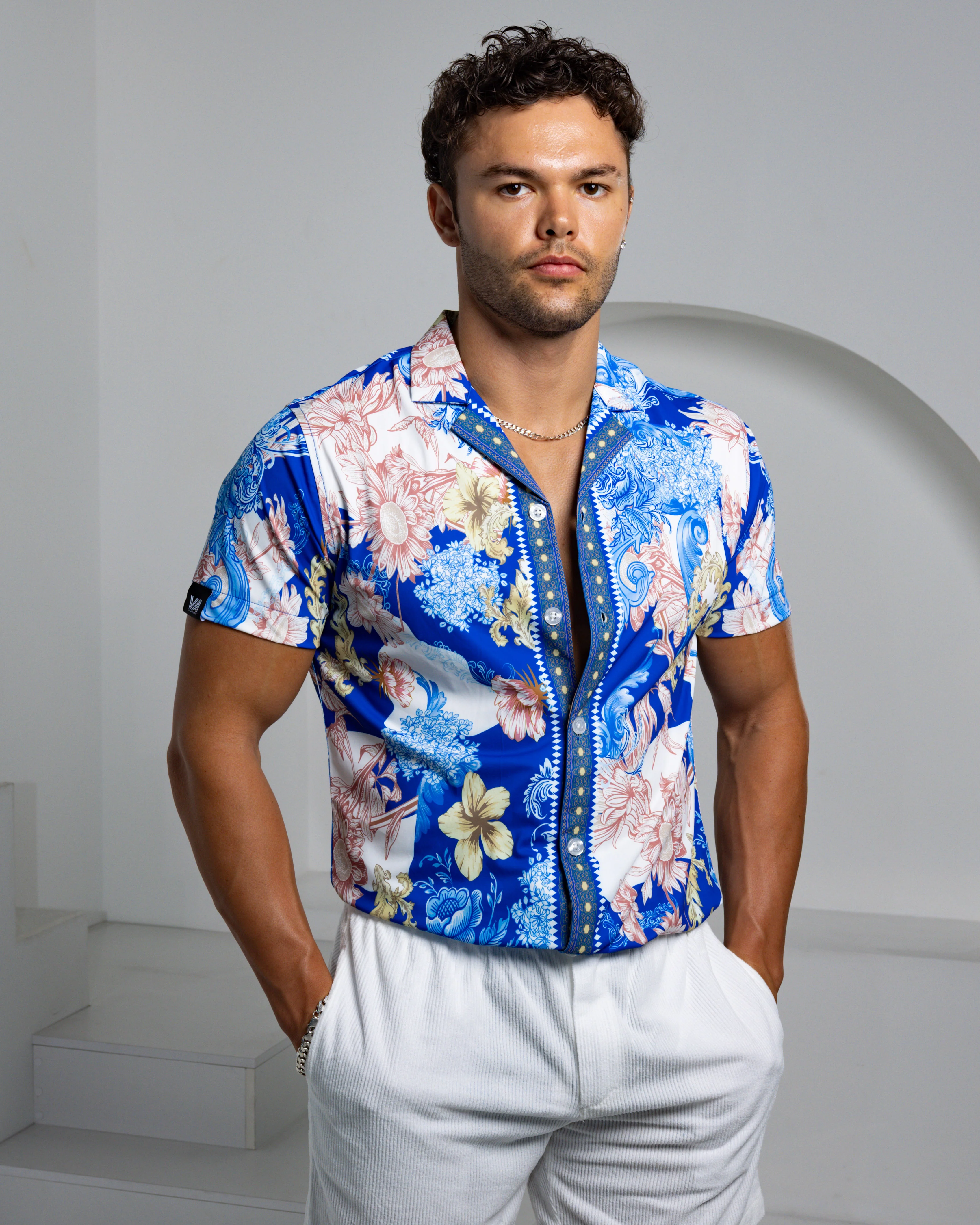 Limited Edition - Men's Ice Silk Shirt - Midnight Botanica - Image 4
