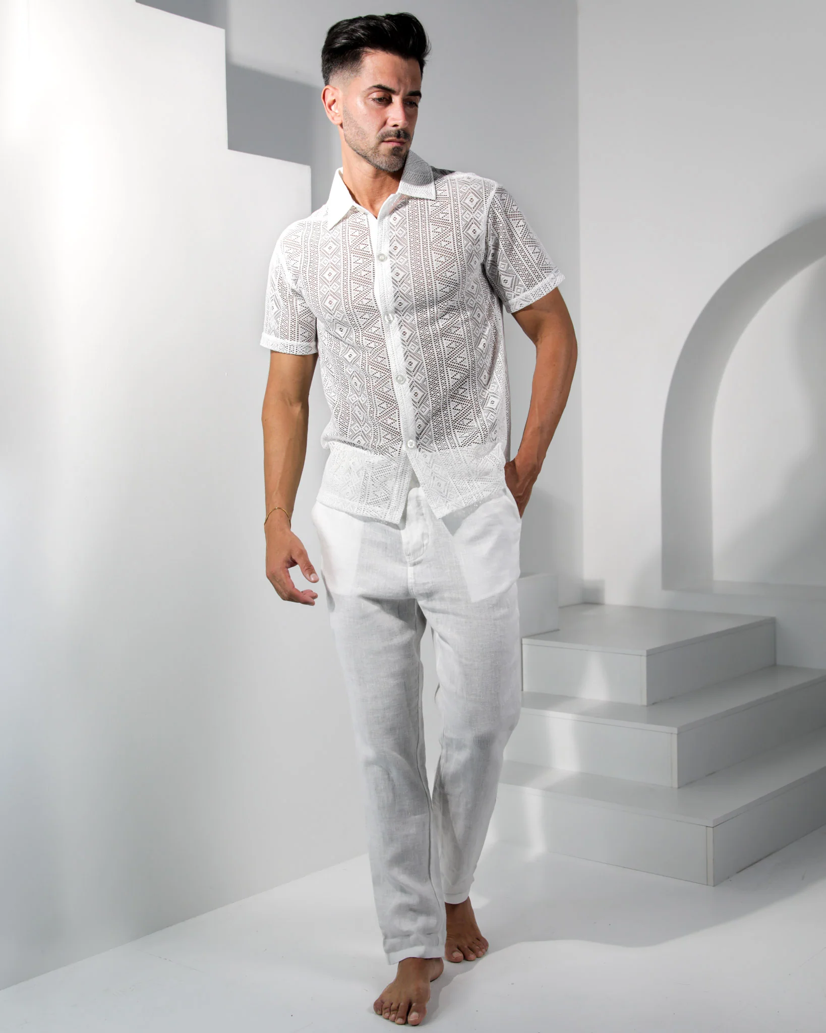 Kalon Lace Shirt - White - Image 4