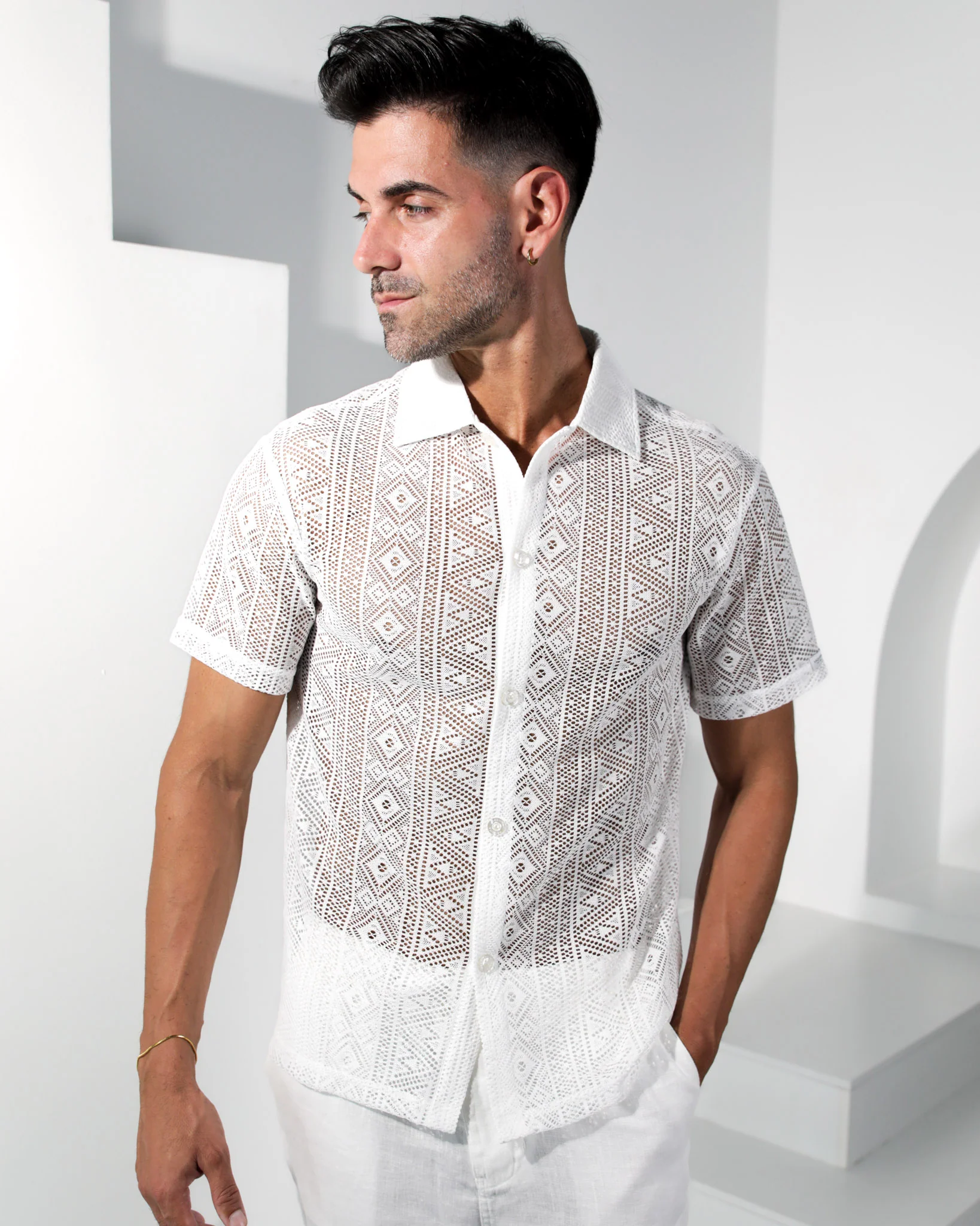 Kalon Lace Shirt - White - Image 6