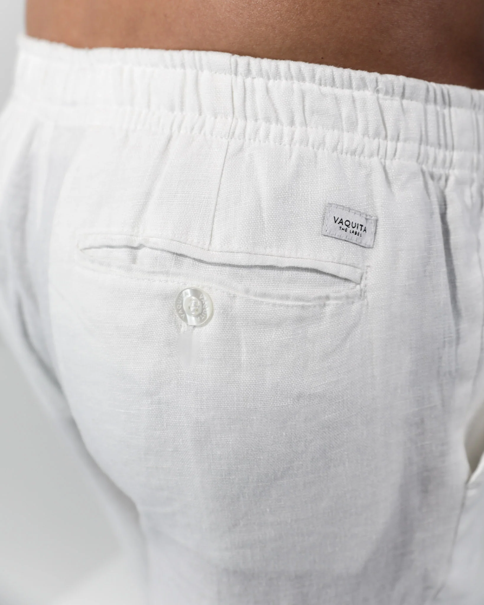 Leroy Tapered 100% Linen Pants - White - Image 4