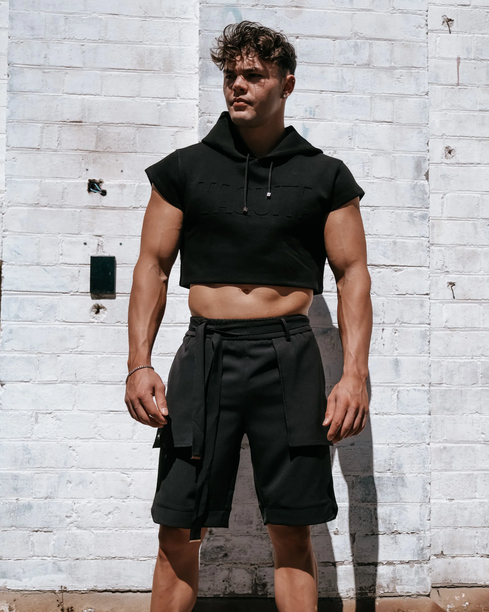 Men’s Tailored Samurai Shorts - Black - Image 4