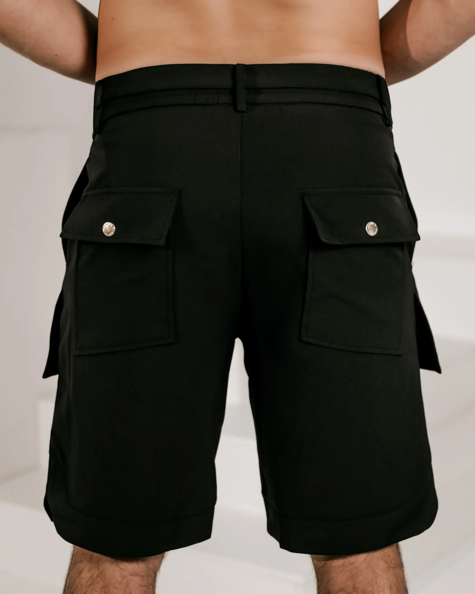 Men’s Tailored Samurai Shorts - Black - Image 5