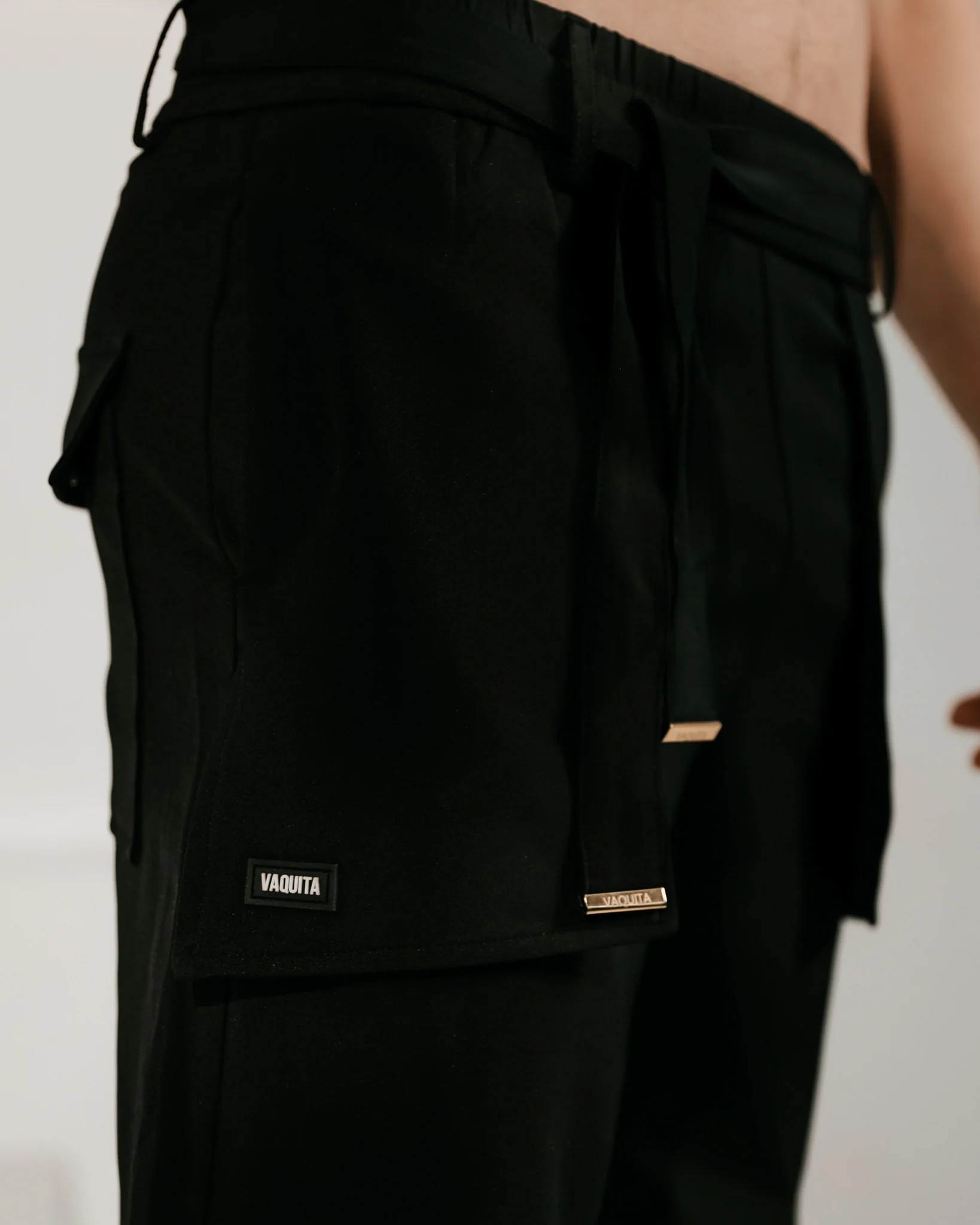 Men’s Tailored Samurai Shorts - Black - Image 7