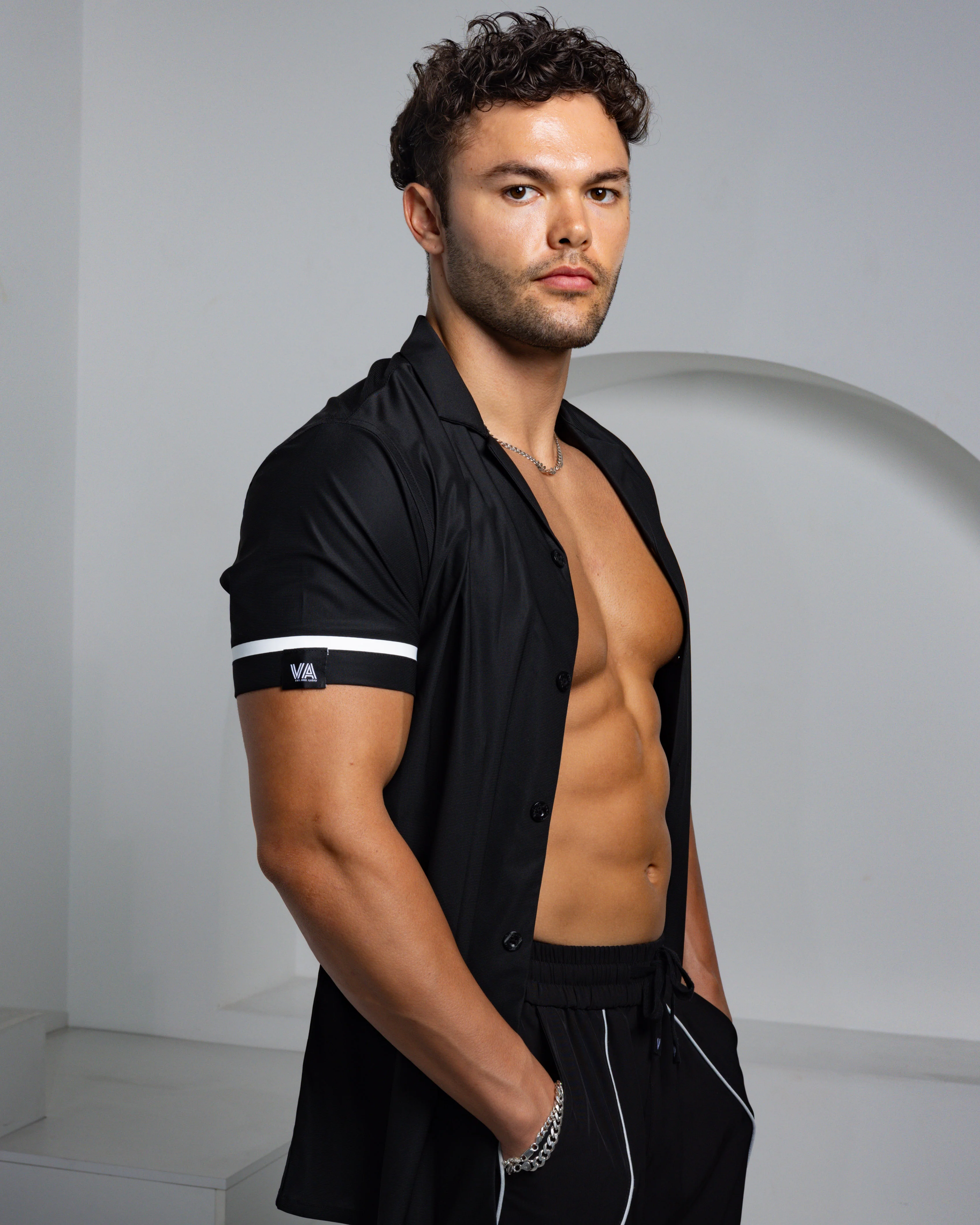 Men's Ice Silk Shirt - Black - Image 2