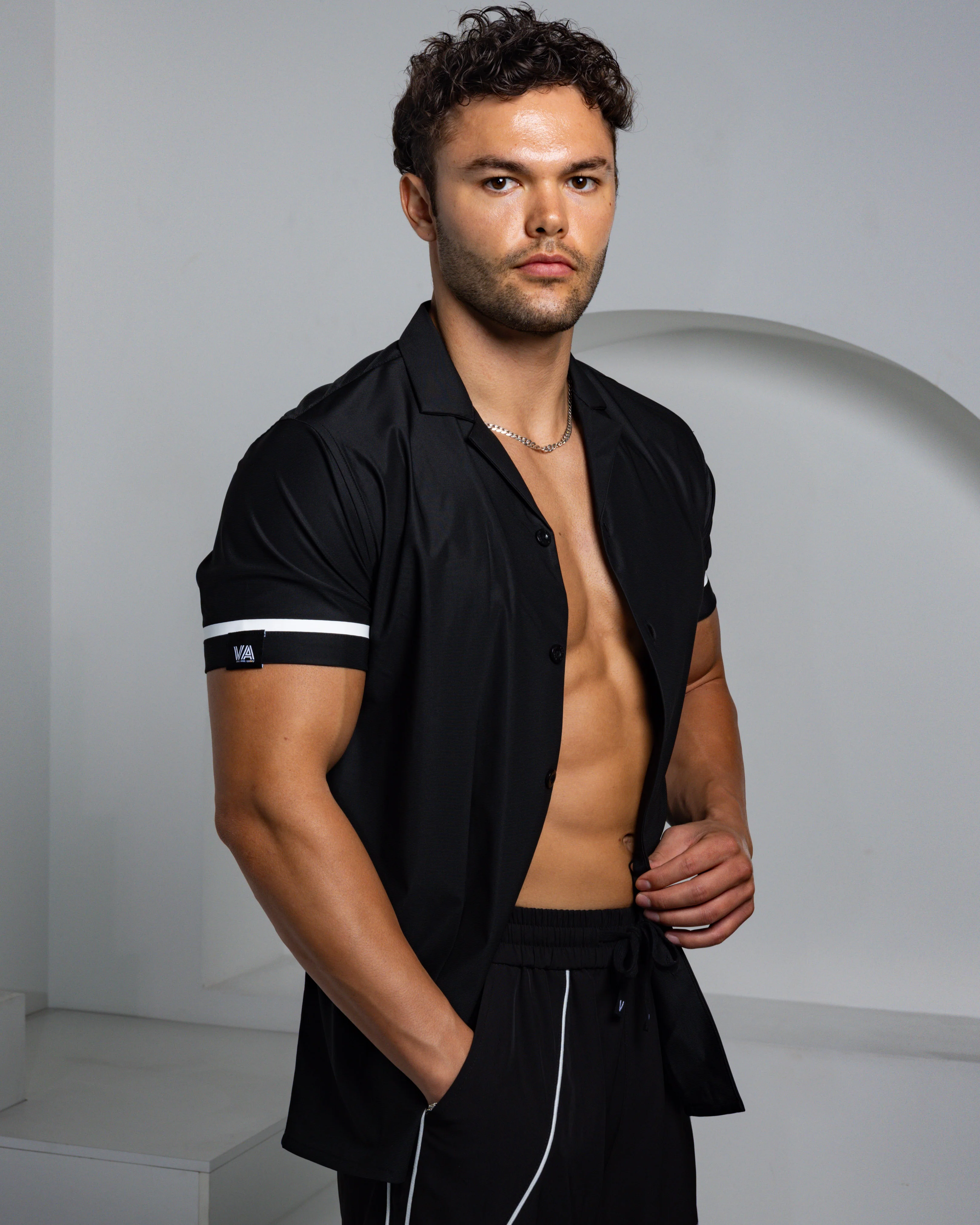 Men's Ice Silk Shirt - Black - Image 5