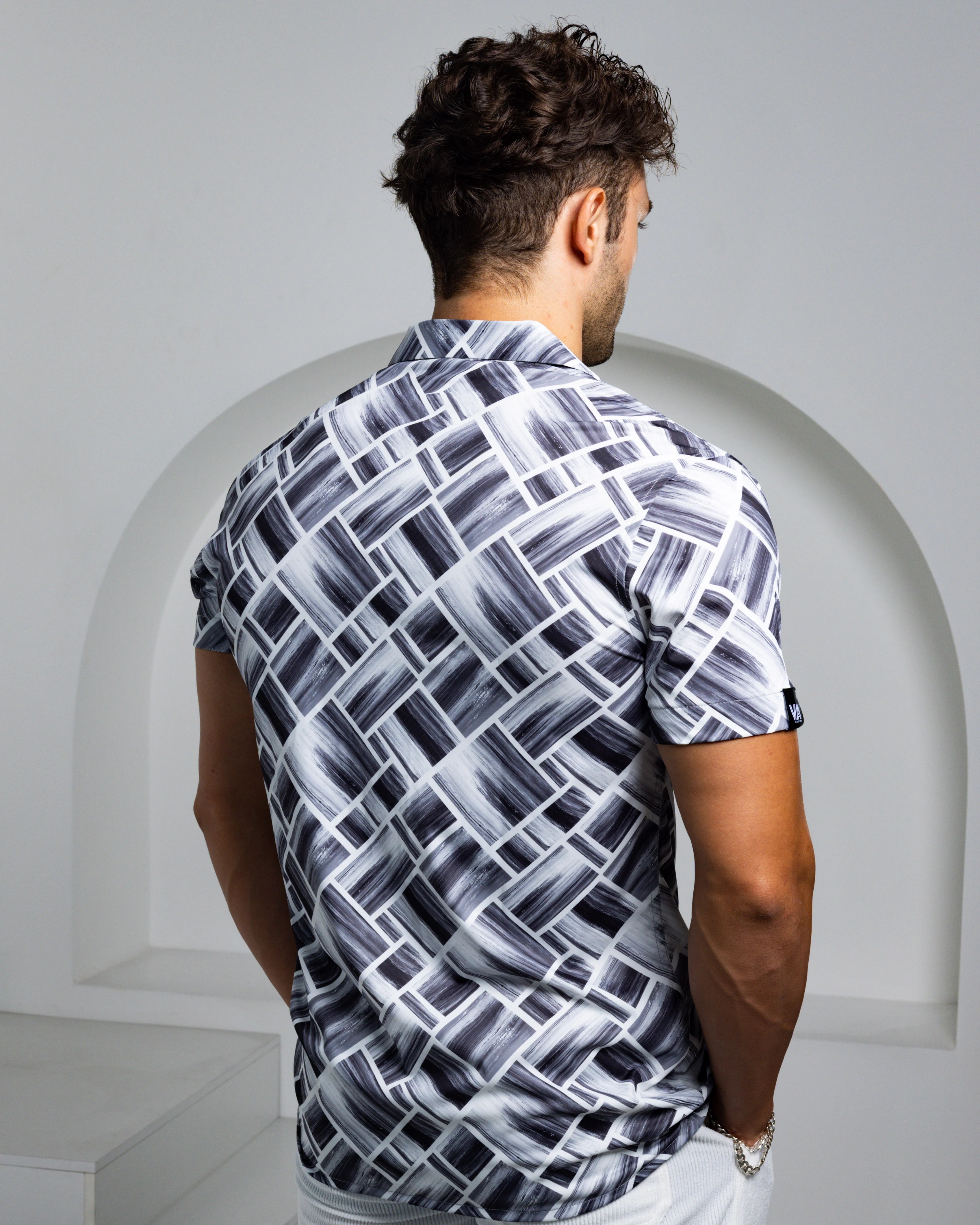 Men's Ice Silk Shirt - Brush Strokes - Image 3