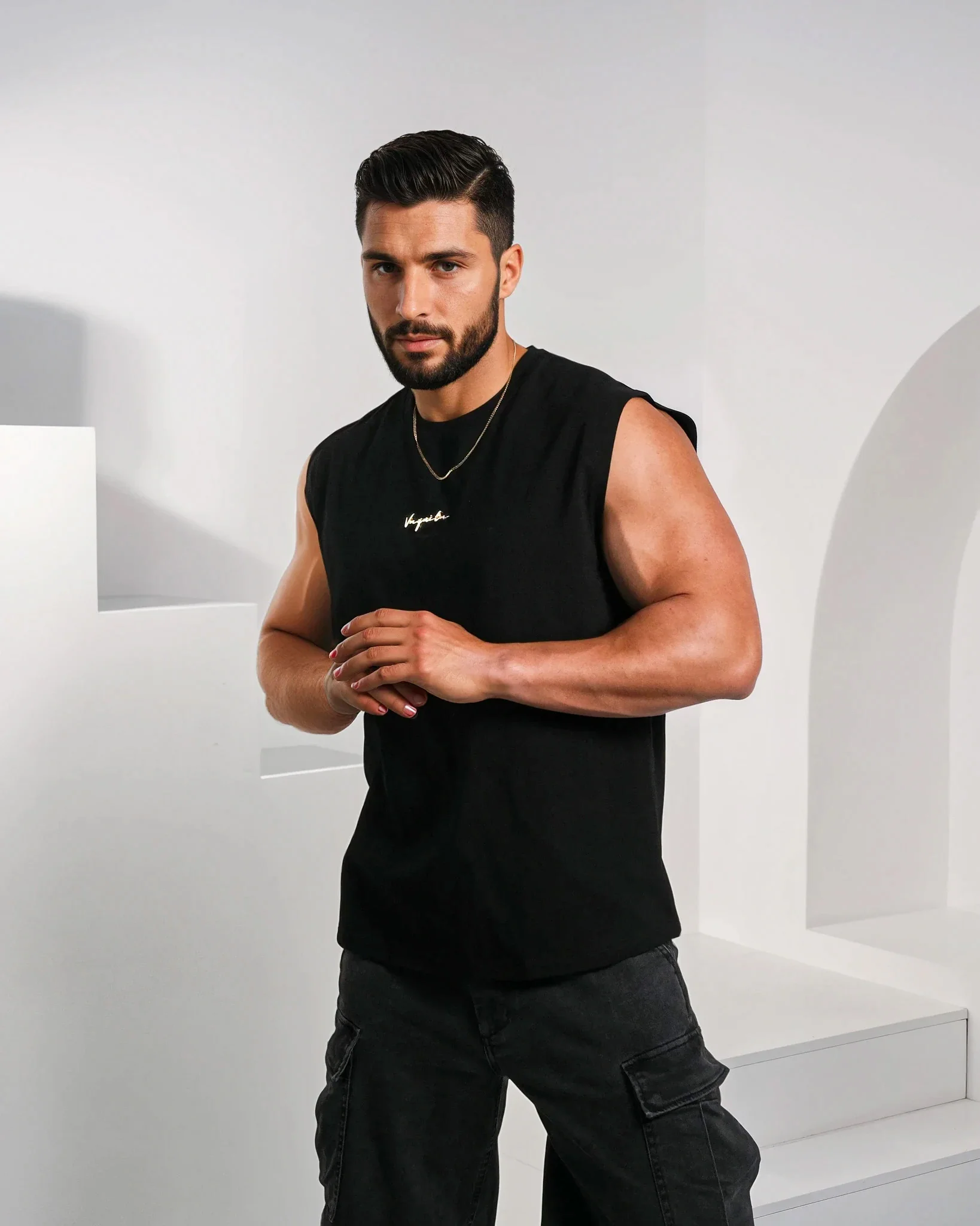 Rexton Classic Muscle Tank - Black - Image 2