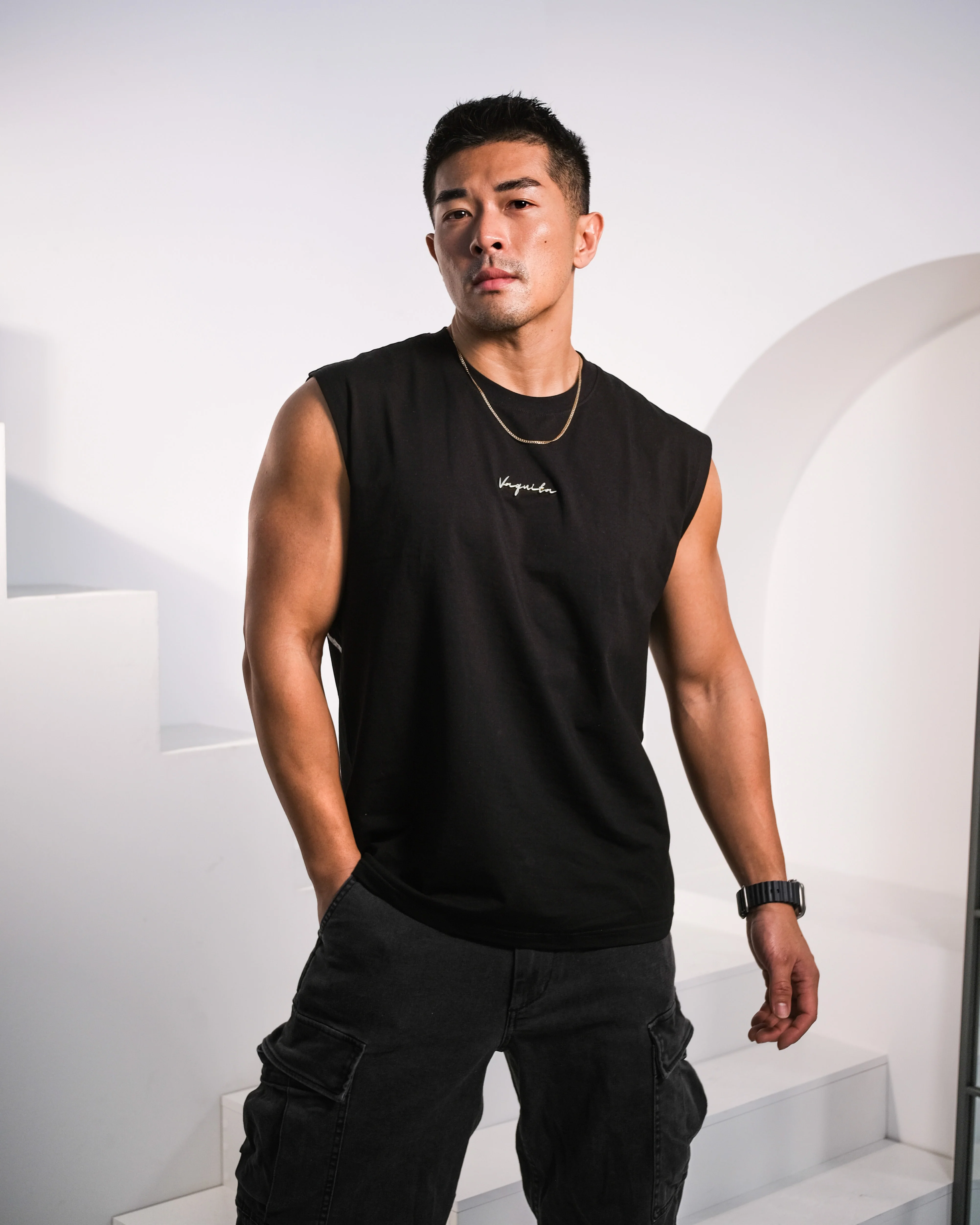 Rexton Classic Muscle Tank - Black - Image 6