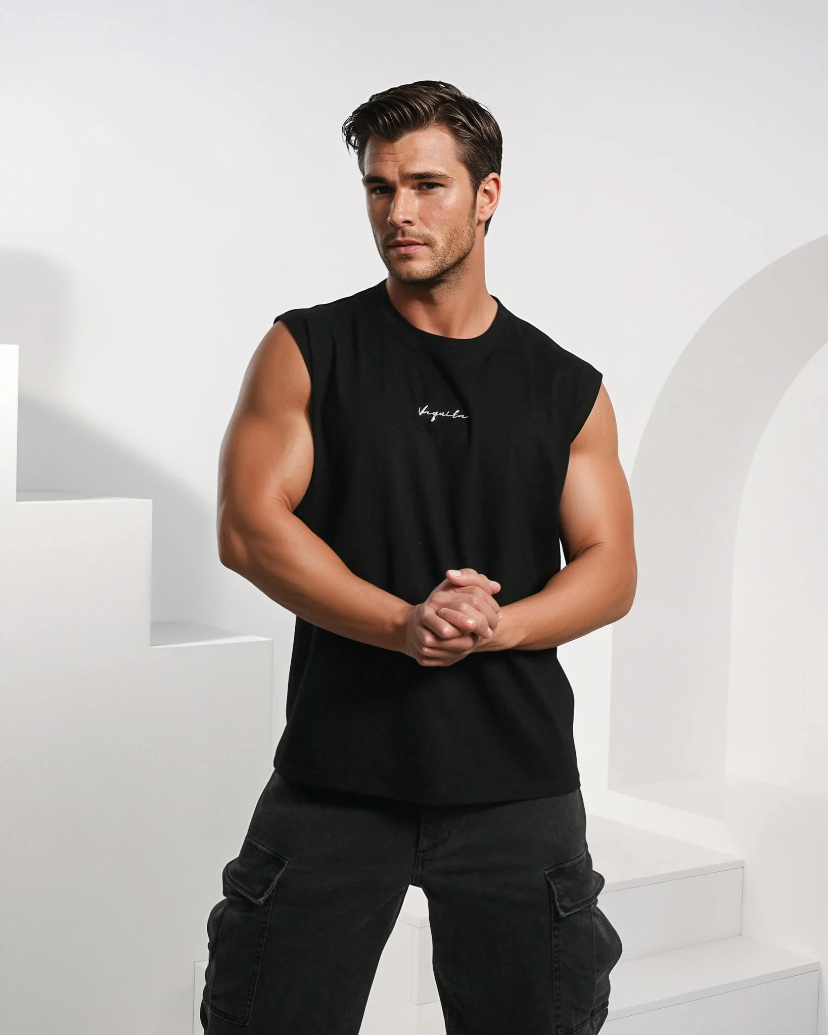 Rexton Classic Muscle Tank - Black - Image 5