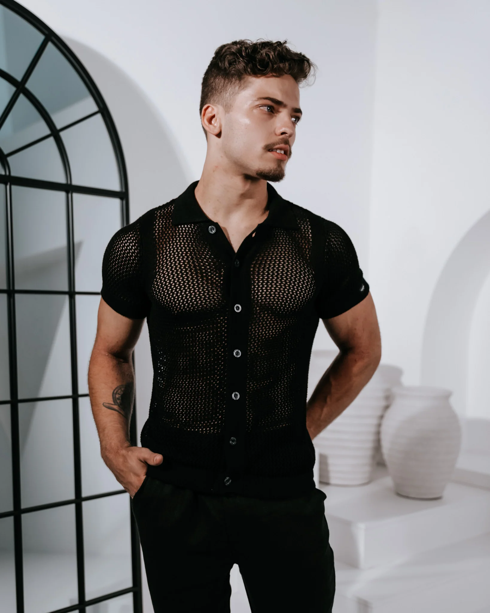 Riviera Crochet Cardigan - Black - Image 7