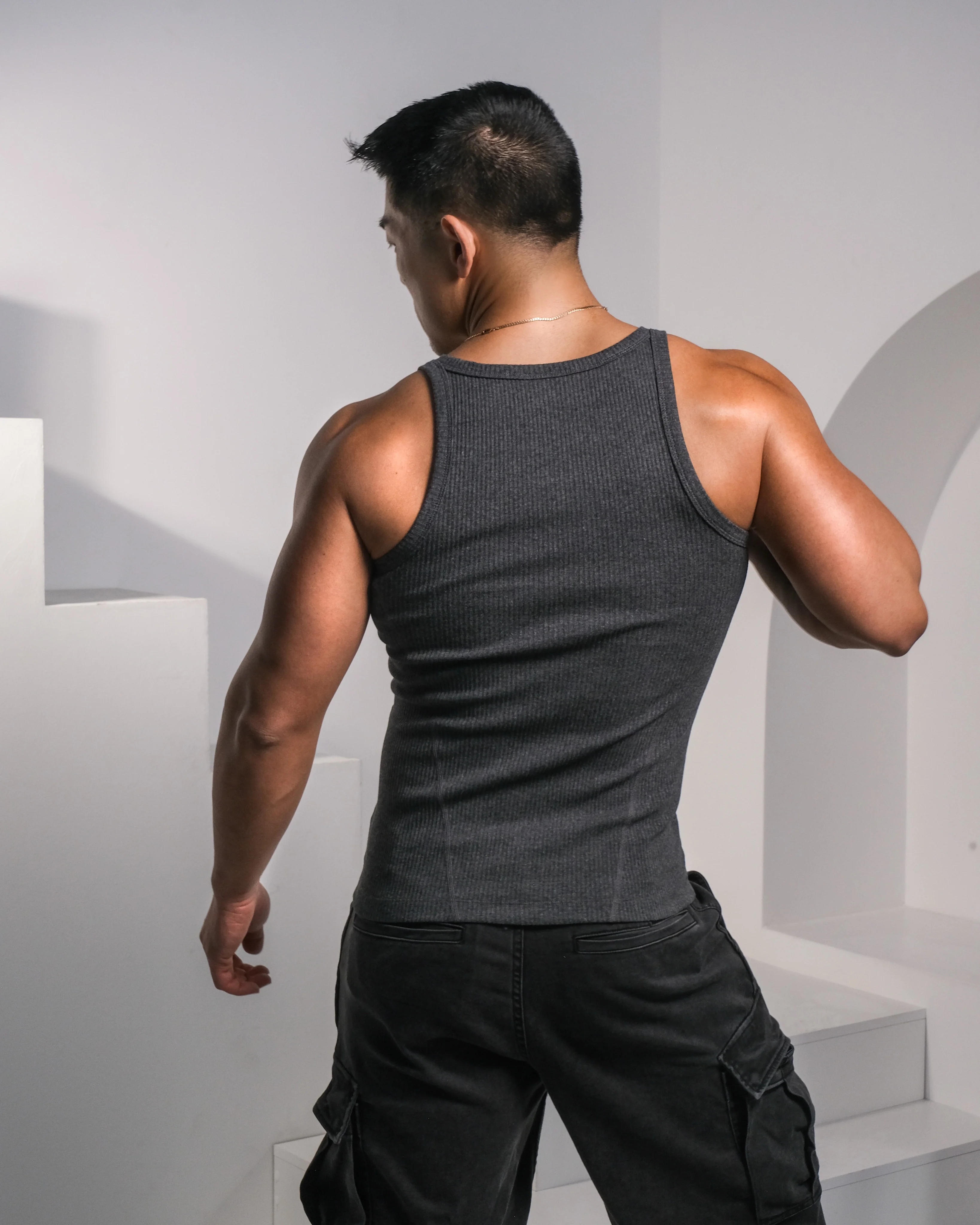 Ryker Buckled Ribbed Tank - Iron Grey - Image 3