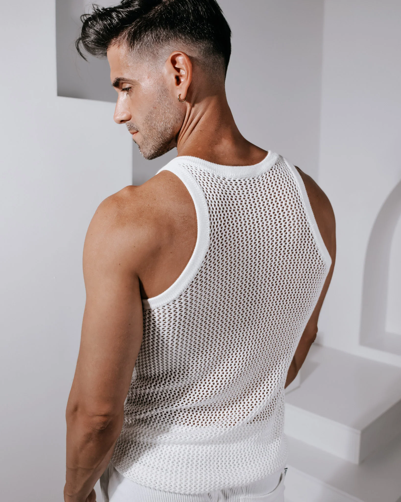 Ryker Crochet Tank - White - Image 4