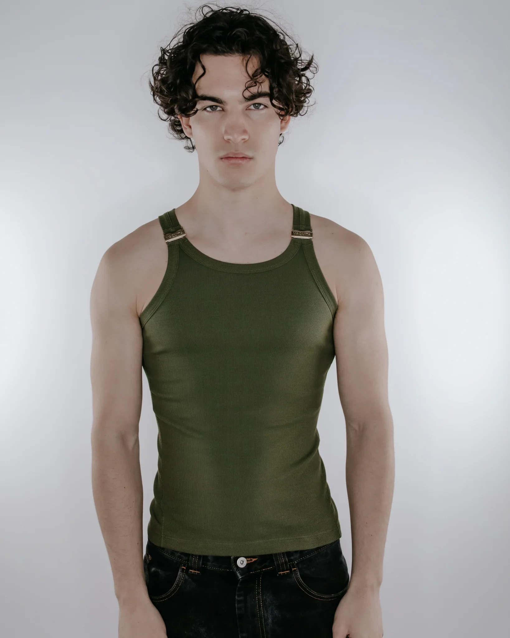 Ryker Ribbed Tank - Army Green - Image 4