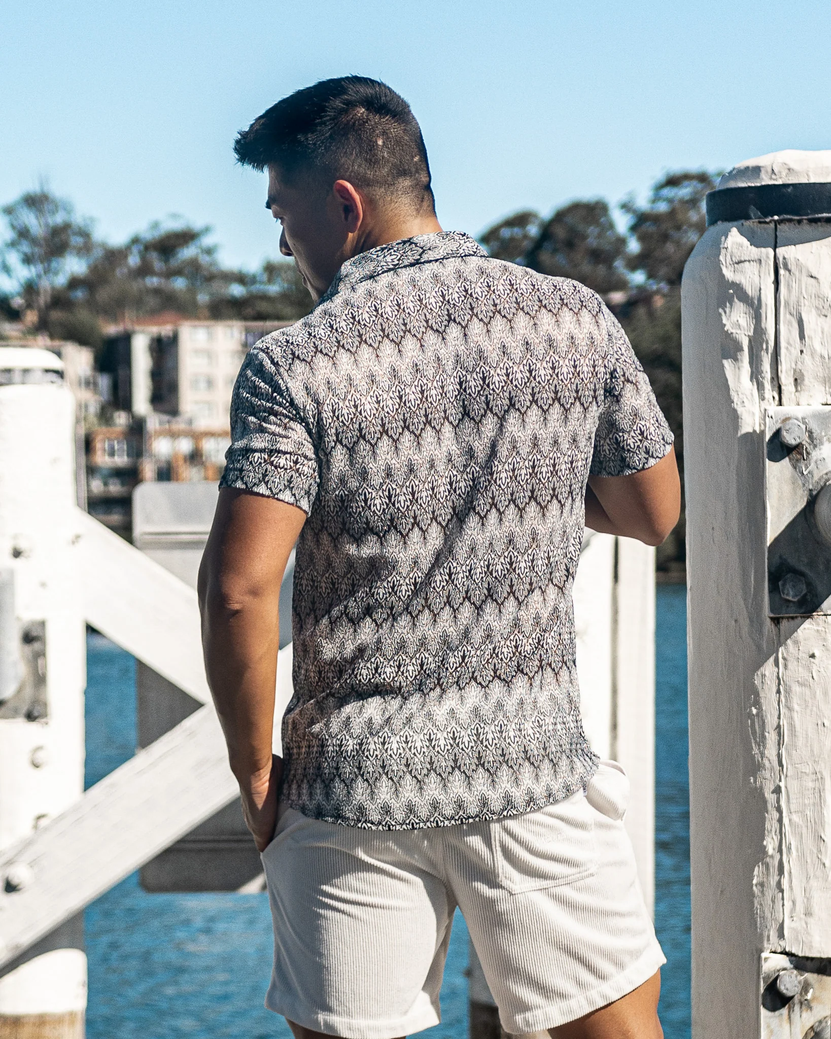 Men's Textured Shirt Classic Fit - Batik Pattern - Image 4