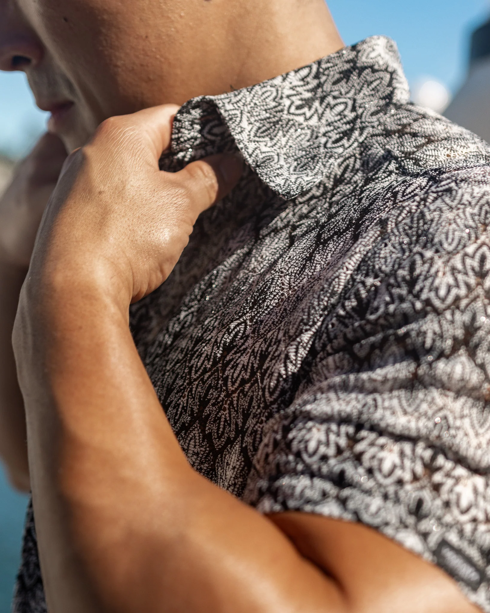 Men's Textured Shirt Classic Fit - Batik Pattern - Image 6
