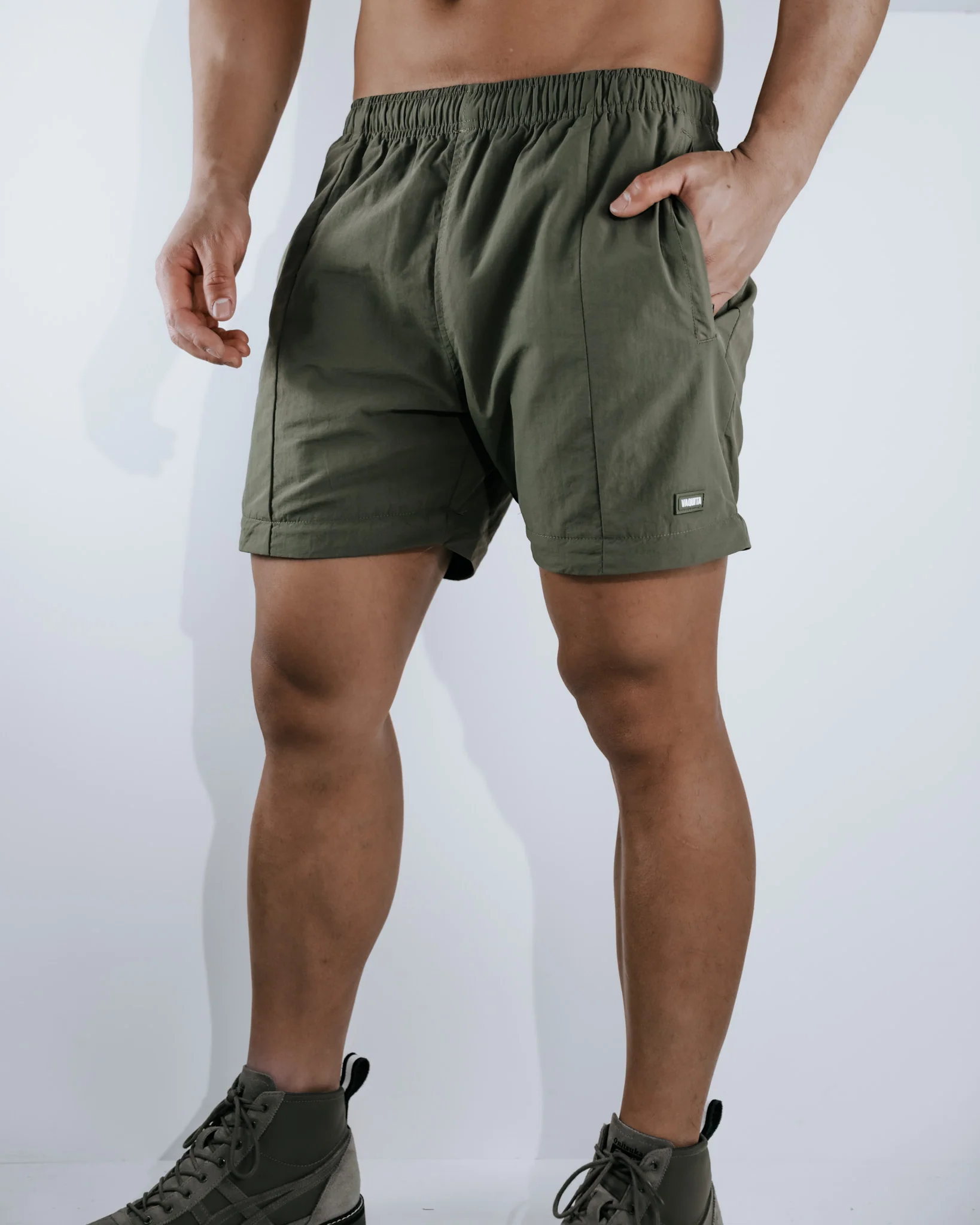 Tiered Parachute Cargo Pants - Army Green - Image 5