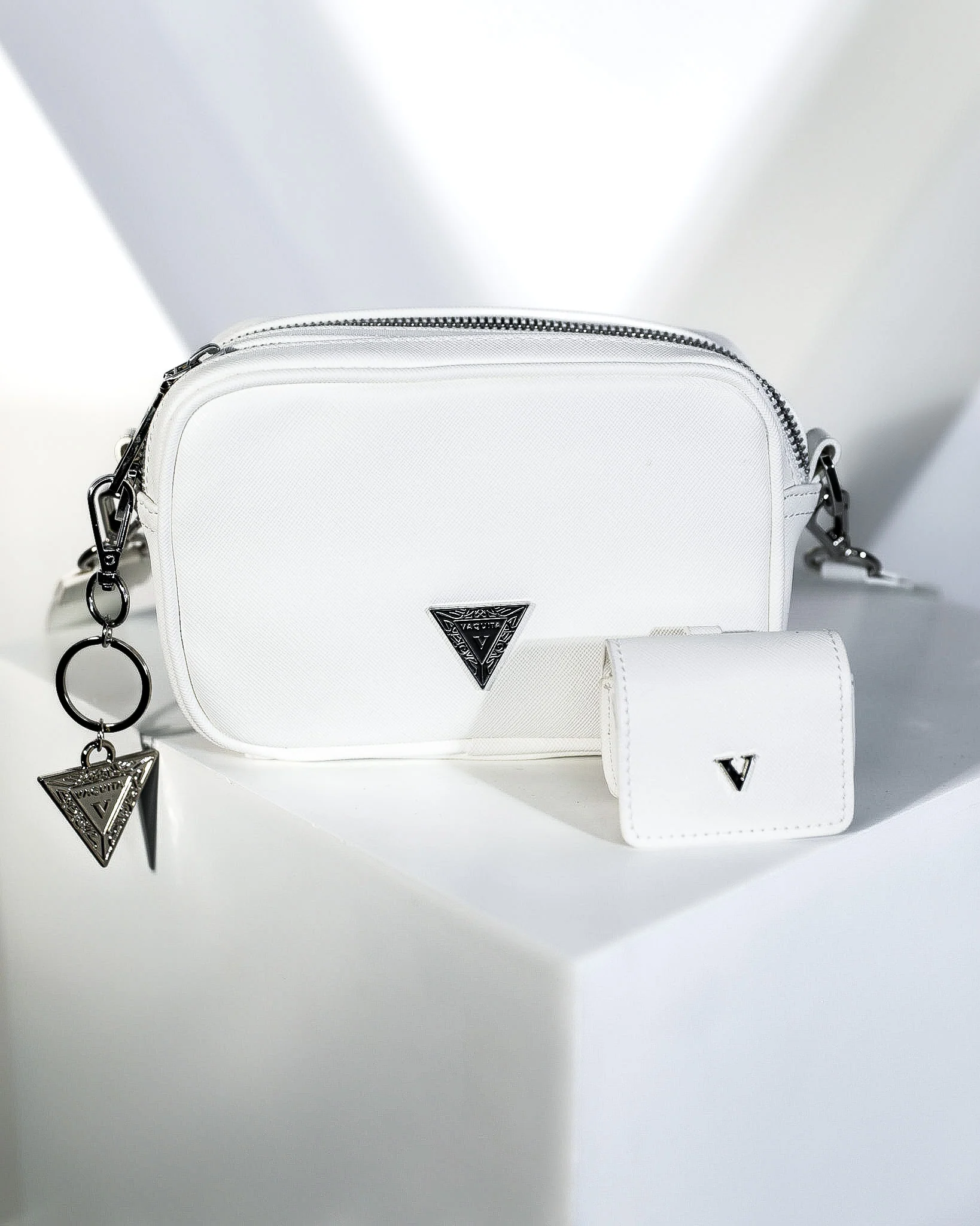 Crossbody Bag & Earphone Case - White - Image 3