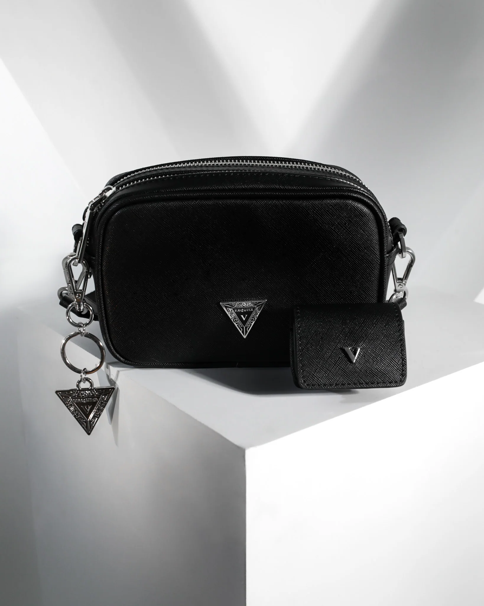 Crossbody Bag & Earphone Case - Black - Image 3
