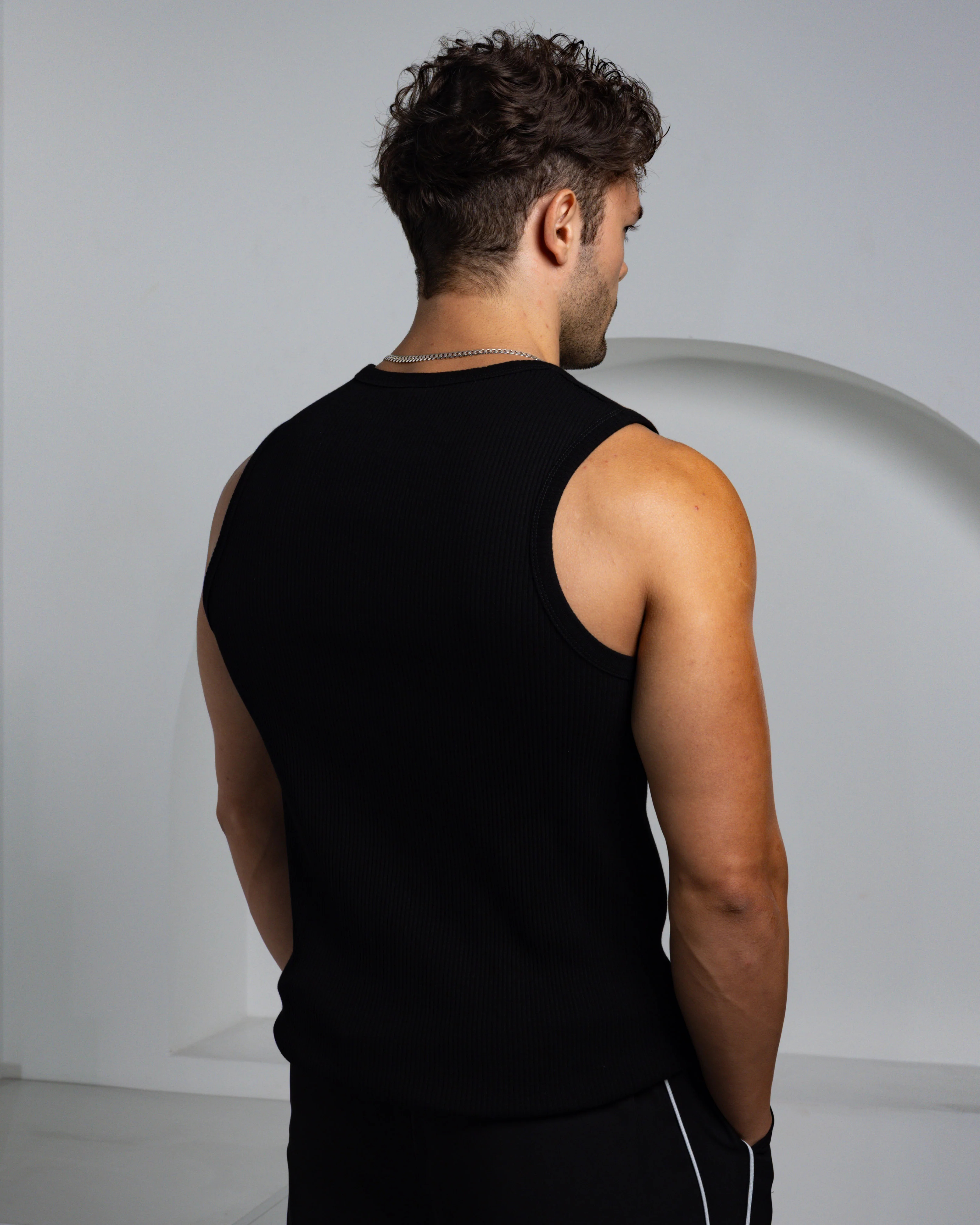 Neo-Urban Zipper Muscle Tank - Black - Image 4