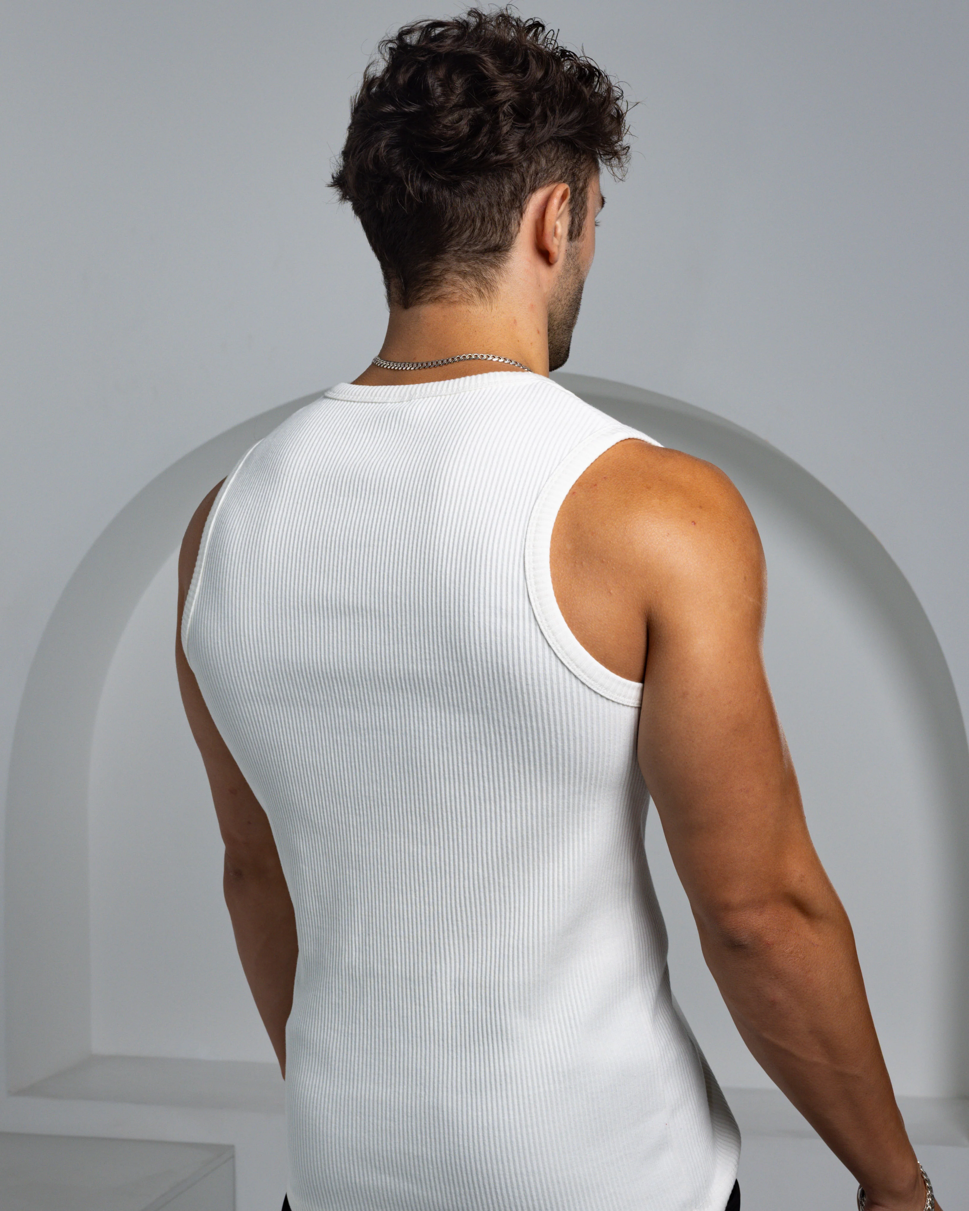 Neo-Urban Zipper Muscle Tank - White - Image 5